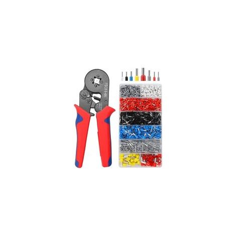 Pince à sertir multifonction avec 1300 embouts, pour câbles de 0,25 à 10 mm² (AWG 23 à 7), kit complet d’outils de sertissage électrique – idéal pour installations électriques professionnelles et bric (1/5)