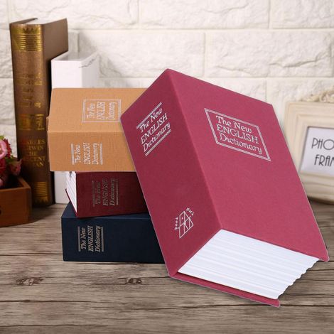 Coffre-Fort Mini Livre Simulation Sécurité Sécurité pour Argent Bijoux avec Clés Caisse Stylée Coffret Rouge (1/5)