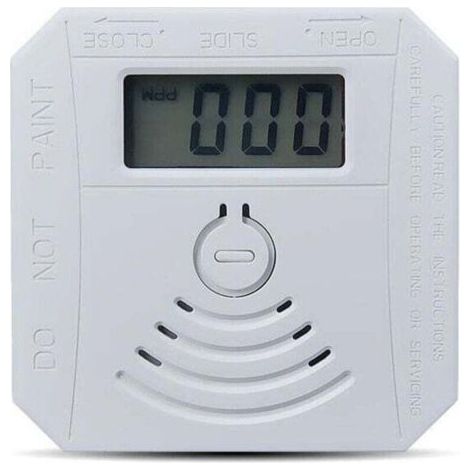 Détecteur de gaz Détecteur de fumée de monoxyde de carbone combiné Détecteur de fumée CO à piles avec écran d'affichage LED Flash Alarme sonore Motif d'avertissement sonore - blanche (1/4)