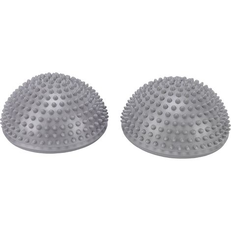 Lot de 2 coussins d'équilibre gonflables en forme de hérisson, pour l'entraînement à la stabilité et à l'équilibre des enfants. Diamètre : 16 cm (6,3 po), gris. (1/5)