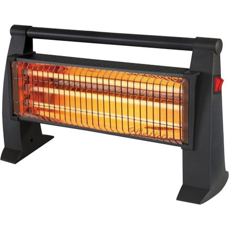 Poêle à quartz électrique deux éléments, infrarouge, puissance réglable 1500W.