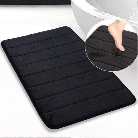 Tapis de bain en mousse à mémoire de forme, antidérapant, absorbant, ultra-doux, en velours, super absorbant, épais et antidérapant (17 pouces). (1/5)