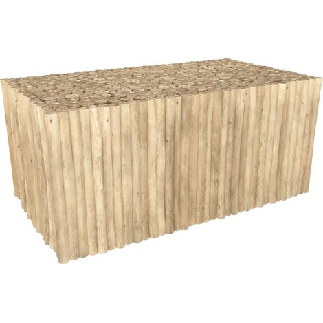 Table basse de jardin rectangulaire 90x50cm en teck - IMANI (1/5)