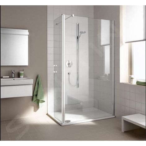 Kermi CADA XS - Paroi de douche TFR, 90x200 cm, droite, argent brillant/verre transparent CKTFR09020VPK (1/3)