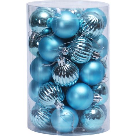 Boule De Noel - 34 Pièces - Diamètre 4 Cm - Résistantes Aux Chocs - Pour Arbre De Noël Fête Mariage Décoration Intérieure - Lot (1/5)