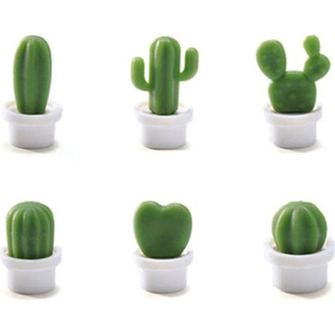 Lot de 6 aimants pour réfrigérateur, motif mini-plante succulente et vase, aimant cactus.