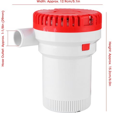 Hochleistungs-Ballonpumpe 2000 GPH, kleine elektrische 12V/24V DC-Tauchpumpe, Marinepumpe SFBP1-G2000-0112V (1/5)