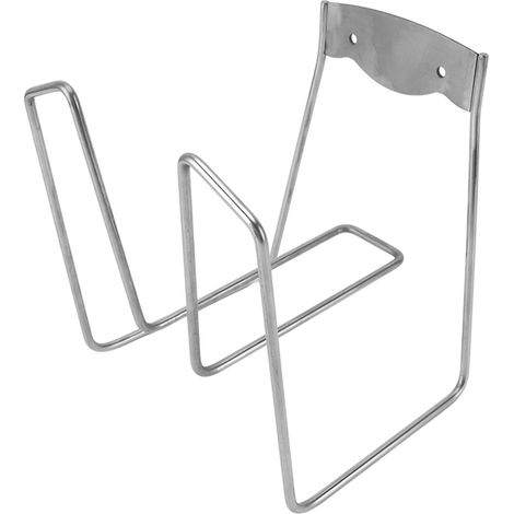Porte-tuyau arrosage inox robuste mural 17.4x18.4 cm avec 2 vis 2 chevilles pour tuyau eau rallonges électriques (1/5)