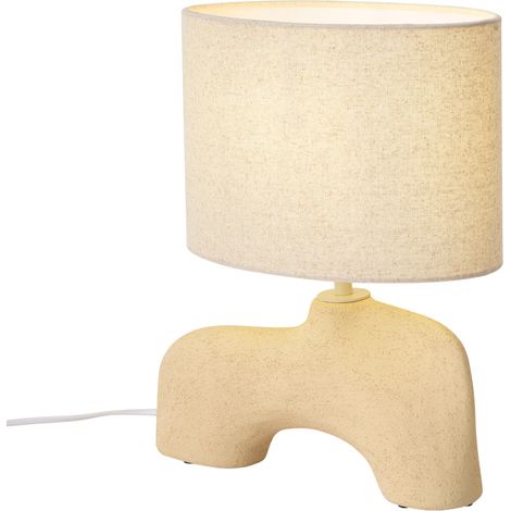 QAZQA Lámpara de mesa Wabi Sabi beige con pantalla de lino de (1/5)
