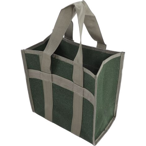 Sac de rangement pour outils toile verte armée large ouverture grande capacité résistant à l'usure imperméable pour électricien 29x29x17cm (1/5)
