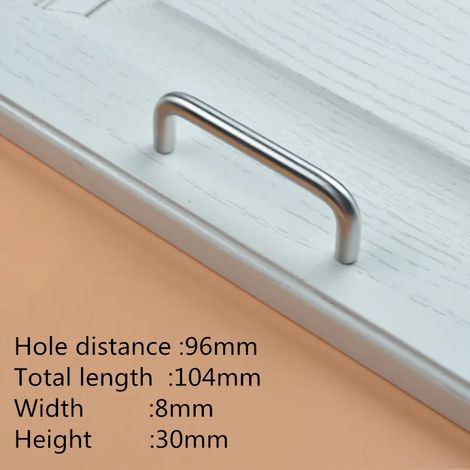 Poignées de porte en acier inoxydable en forme de U (96 mm), boutons de commode, boutons et poignées de placard de cuisine pour meubles, diamètre 8 mm, HomeDeco (1/5)