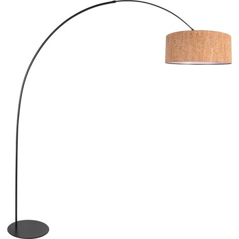 Anne Lighting - lámpara de pie - Curve - natural negro - metal