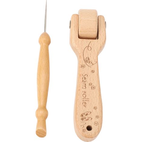 Rouleau à coudre en bois de hêtre ergonomique pour couture et patchwork, outil de pressage multifonction durable (1/4)