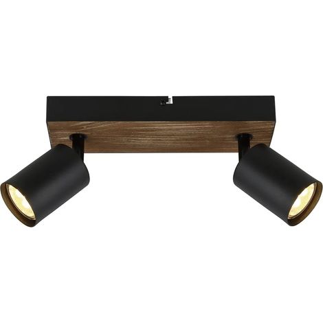 [GEBRAUCHT] B-Ware Jello Wandleuchte Wandlampe Holzleuchte Schwarz Holz Zweiflammig Beleuchtung