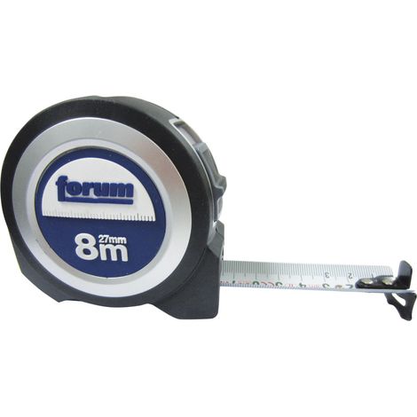Mètre-ruban de poche, plastique, Long. : 8 m, Larg. : du ruban 27 mm (1/2)