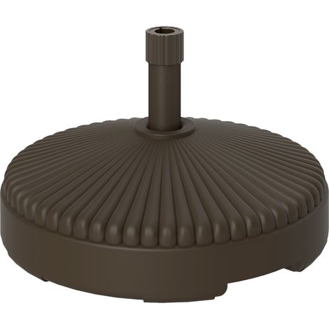 Outsunny Garden Parasol Base Holder, 28kg Sand Filled, 23kg Water Filled, Sun Umbrella Base Outdoor Umbrella Stand Weight, Brown