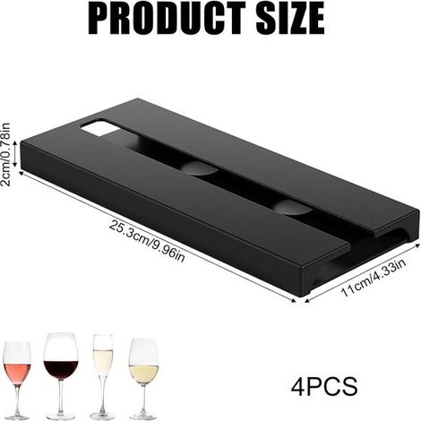 Estante colgante,4 piezas,Estante para copas,Soporte para copas de vino,Soporte para copas de vino,Estante para copas de vino,Negro (1/4)