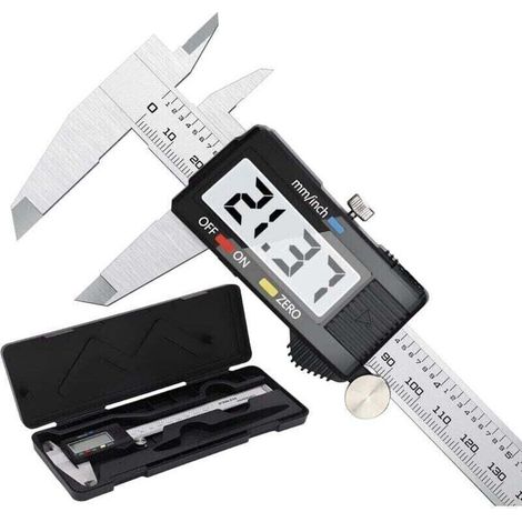 Pied a Coulisse, Pied à Coulisse Digital 150mm Acier Inoxydable Grand Écran LCD Précision Réglable 0.01mm, mm/inch conversion (1/4)