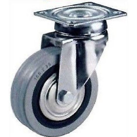 TRADE SHOP - Ruota Grigia Con Piastra Girevole Tbp Cebora Diametro 60 80 100 125 -    -60 mm   -