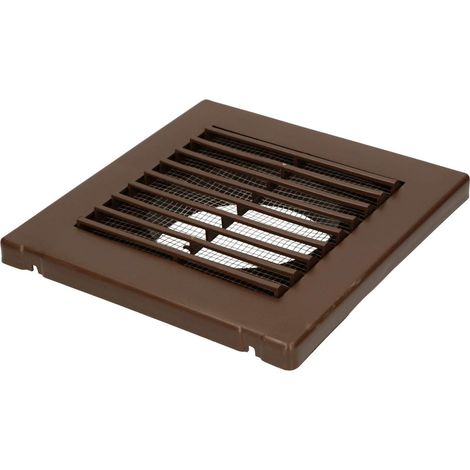 KOTARBAU® Griglia di ventilazione Ø 100 mm marrone con rete aerazione areazione in plastica per l'avvitamento quadrato (1/3)