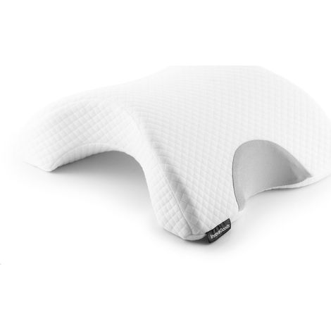 Oreiller Viscoélastique Cervical pour Couples, Design Ergonomique Confortable, Housse Amovible Lavable, s'adapte Multipositions, Blanc, 36 x 12,5 x 30,5 cm, Mousse à Mémoire de Forme (1/5)