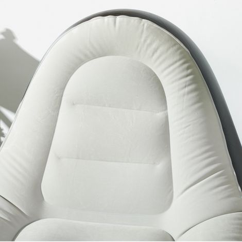 divano gonfiabile 125x100x87 relax poggiapiedi grigio OKMYHOME (1/3)