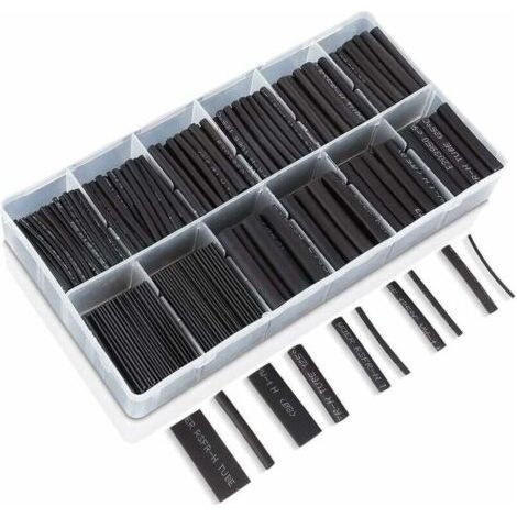 532 Pcs Black Heat Shrink Tubing Kit, Includes 8 Different Sizes with 2:1 Shrink Ratio, Dimensions from 1 to 10 mm-INHHUB (1/5)