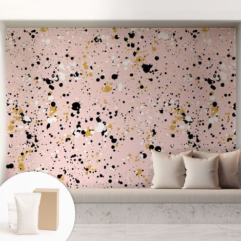 Fototapete - Tapete Vliestapete mit Kleber - Wandtapete Moderne Wandbild Schlafzimmer Wohnzimmer Künstlerische Farbflecken 208x146 cm (1/5)