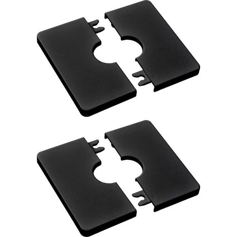 Pack Self-Adhesive Square ABS Plastic Pipe Covers for 22mm Diameter Shower Hose (Black) (1/5)