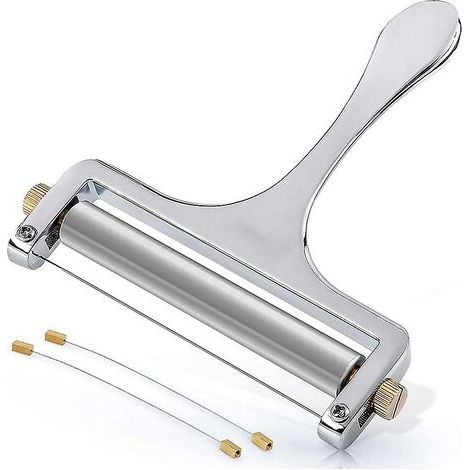 Robuster Käsehobel aus Edelstahl. Premium-Käsehobel mit einstellbarer Dicke, 2 zusätzliche Drähte