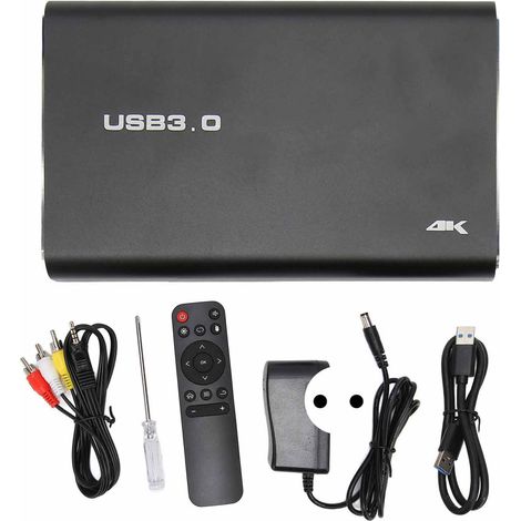 Lecteur multimédia 4K Ultra HD Vidéo Photo Musique PPT avec lecture en boucle automatique pour clés USB carte mémoire 100-240V prise UE (1/5)