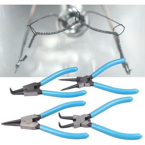 Pince à circlips Shangjiang externe/interne droite et coudée, jeu de 4 pièces, pince à circlips d'arbre, pince pour installation et retrait de circlips (1/5)