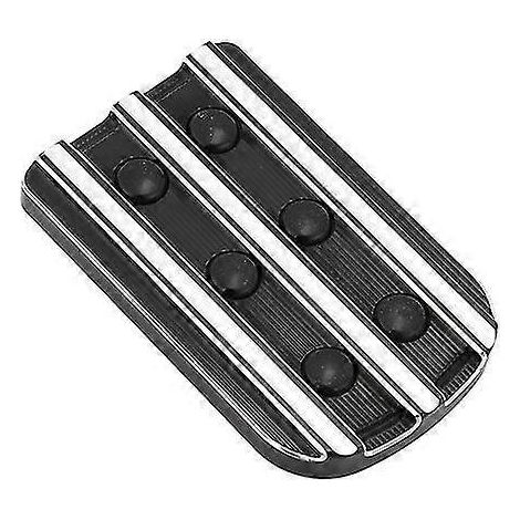 Motorrad-Fußrastenabdeckung, groß, schwarz/verchromt, mit Bremspedalabdeckung für Harley Softail Touring CVO Electra Glide Dyna Fat Boy – Schwarz/Weiß