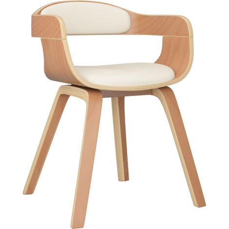 Maison Exclusive - Sedia da Pranzo Crema in Legno Curvato e Similpelle