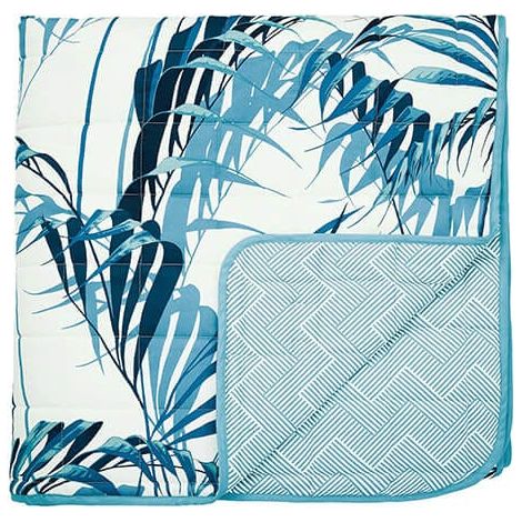 Sanderson Palmhouse Eucalyptus 260x265cm Quilted Throw (1/2)