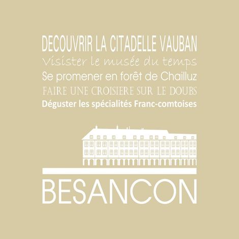 Tableau sur toile Besançon beige 30x30 cm - Impression sur Toile Murale Décorative - Image imprimée en HD sur Toile - Toile sur Châssis en Bois FSC - Fabriqué en France (1/4)
