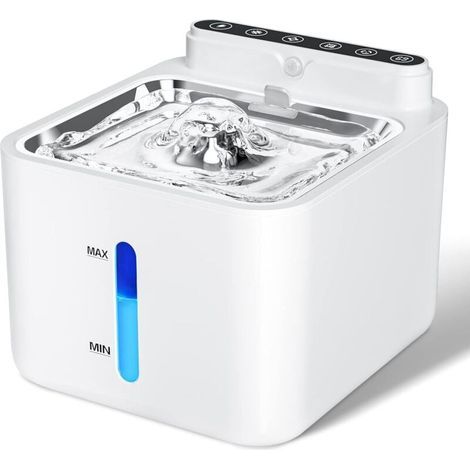 Fontana per gatti con sensore di movimento, capacità 3,2 litri, senza fili, a batteria, con batteria al litio integrata da 2600 mAh, pompa silenziosa e filtro. (1/5)