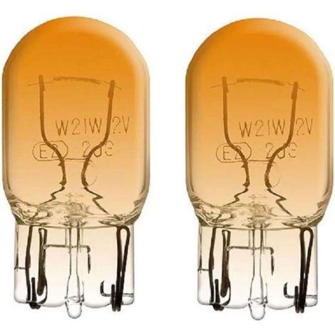 2x ampoule 12V 21W T20 W3X16q orange wedge voiture moto remorque tracteur universel éclairage lumière