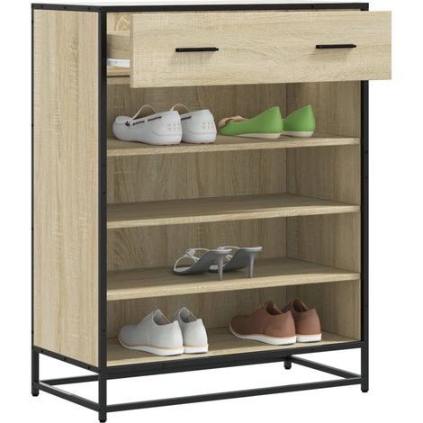 Schuhschrank Sonoma Eiche 75x38x97,5 cm Holzwerkstoff Metall