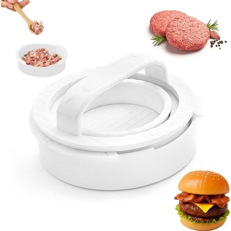 Outil de presse à hamburger 3 en 1 pour faire des hamburgers ronds, formeur à hamburger, presse à viande, formeur à hamburger, formeur à bacon, formeur à pain blanc (1/5)