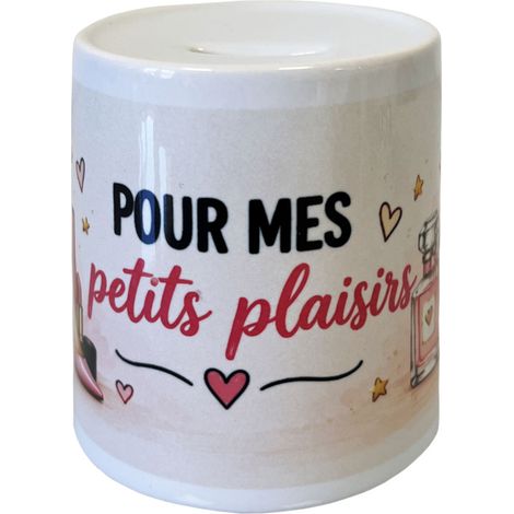 Tirelire petits plaisirs en céramique cadeau original (1/3)