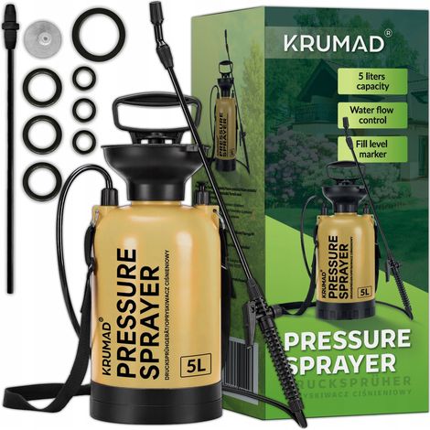 Druckhand-Gartensprühgerät mit Arm, Lanze, Pumpe, 5-Liter-Tank