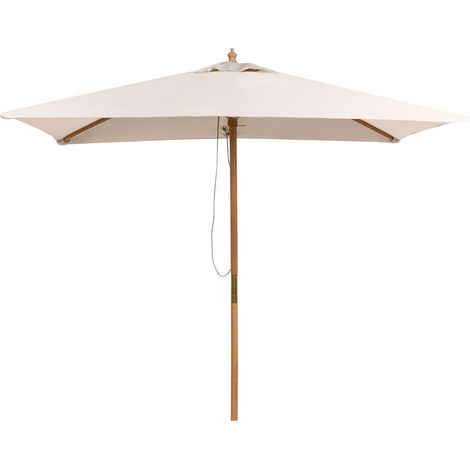 Garden Sun Parasol Light Beige Fabric Birch Wood Weather Resistant FLAMENCO (1/5)