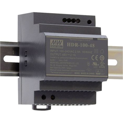 Mean Well HDR-100-15 Alimentatore per guida DIN 15 V/DC 6.13 A 92 W Num. uscite:1 x Contenuto 1 pz. (1/2)