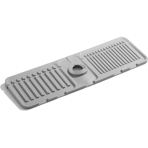 1 tapis de robinet pour évier de cuisine, protection anti-éclaboussures en silicone, séchage rapide, porte-éponge intégré (1/5)