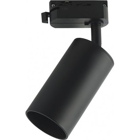 Faretto a binario Voronia 1xgu10 nero 18,4x7,4x6 cm orientabile a 360º.