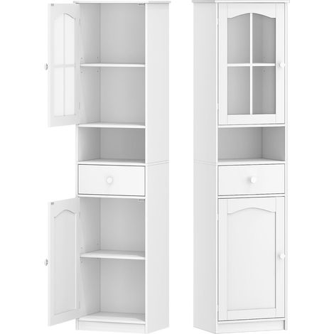 Meuble Salle de Bain,avec Porte vitrée,avec 2 Portes et 1 tiroir (1/5)