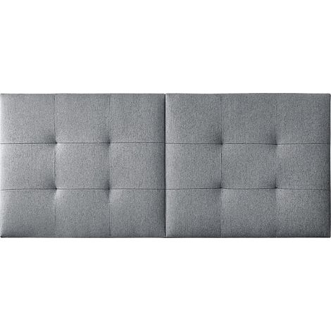 Tête de lit en tissu coloris gris - longueur 160 x profondeur 5 x hauteur 60 cm -PEGANE-