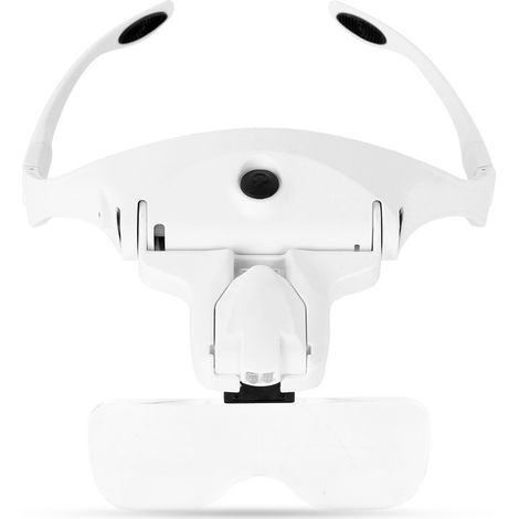 Lunette Loupe avec 2 LED - Loupe Eclairante Loupe Frontale pour Lecture,Tous Les Travaux de Précision,Réparations,Couture,Bijoux,Montres et Artisanat - 5 Lentilles Détachables (1.0X à 3.5X) (1/4)
