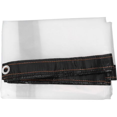 Transparent Tarp Cold Insulation Garden Rainproof Clear Poly Tarp Plant Cover Cloth 9.8 X 9.8ft (1/5)